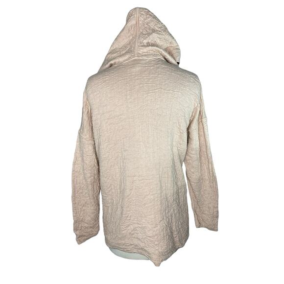 J.JILL Reversible Crinkle Knit Rayon Hoodie Sweater Peach Pumpkin Orange Small - Picture 3 of 12